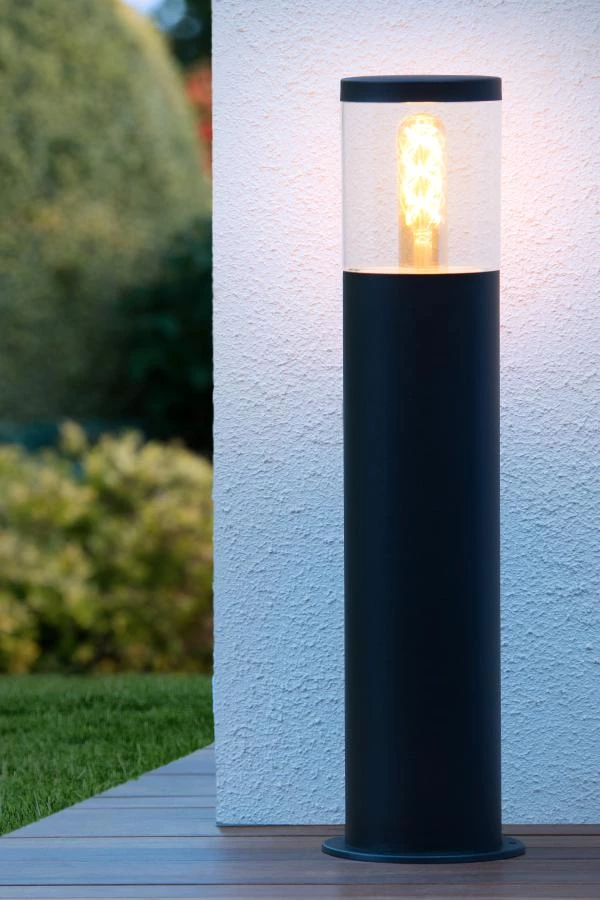 Lucide FEDOR - Bollard light Outdoor - 1xE27 - IP44 - Black - ambiance 2